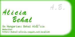 alicia behal business card